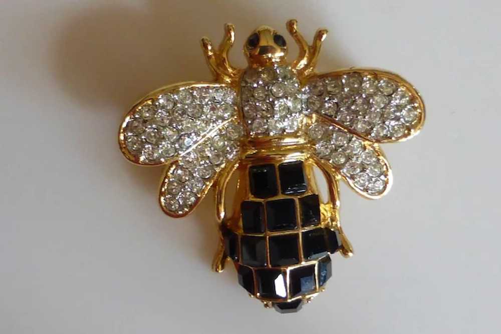 Crystal Rhinestone Bumblebee Bee Pin Brooch - image 3