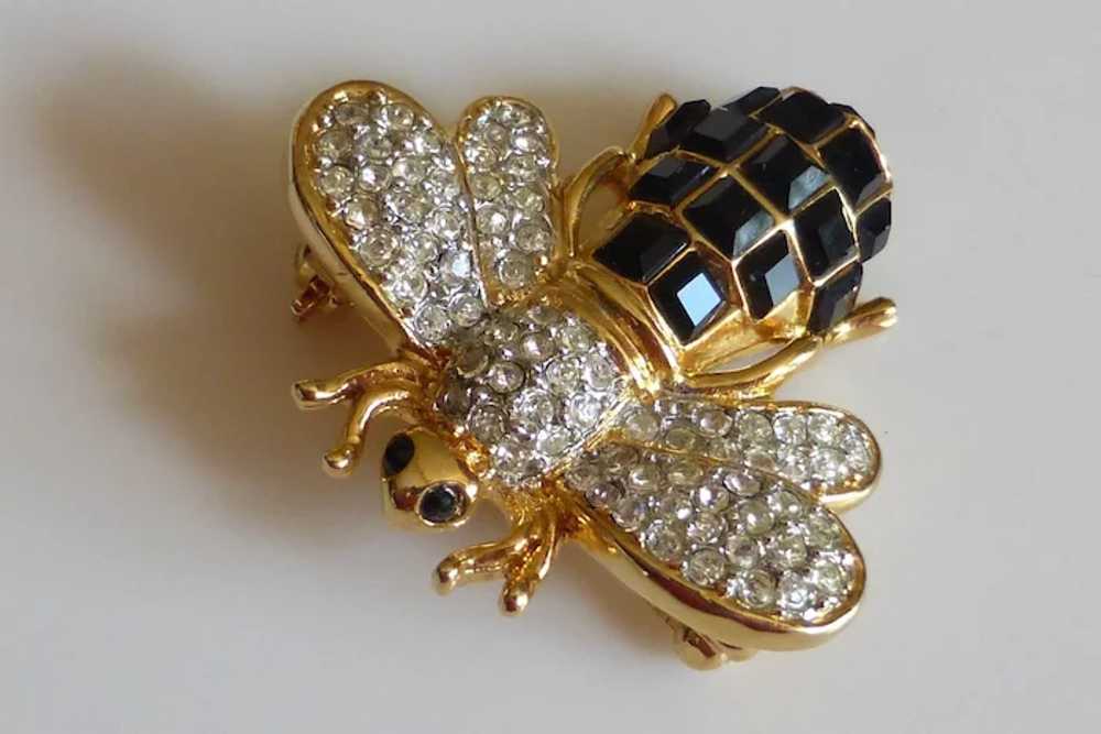 Crystal Rhinestone Bumblebee Bee Pin Brooch - image 4