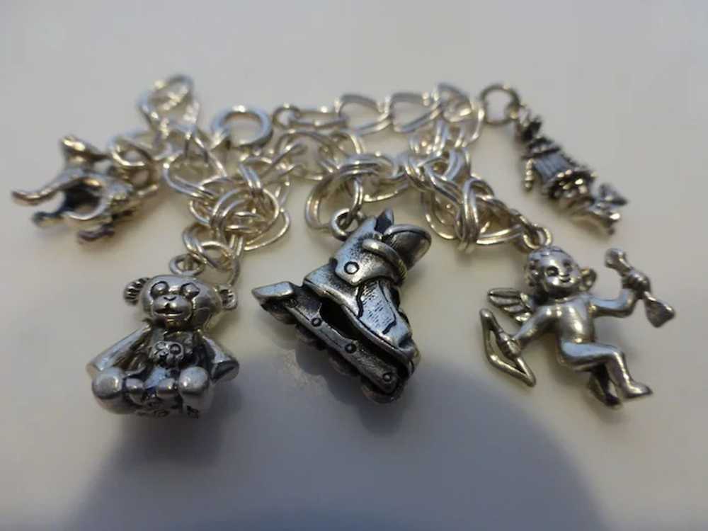 Vintage Sterling Silver Charm Bracelet - image 2