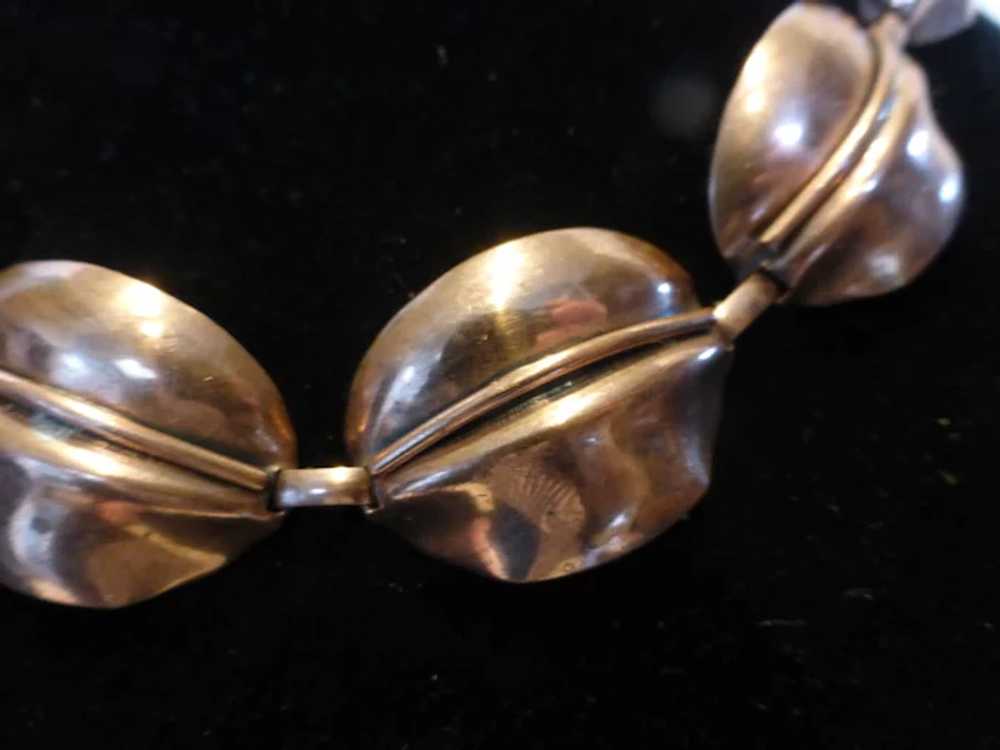 Mid-Century Modernist Copper Link Necklace - image 6