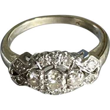 14K WG 3-Stone Diamond Ring
