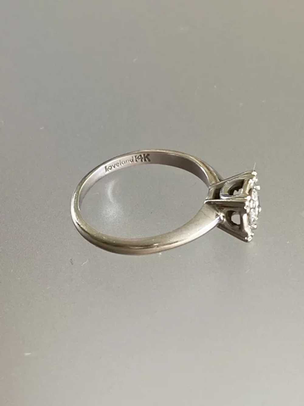 14K WG Illusion Diamond Ring - image 9