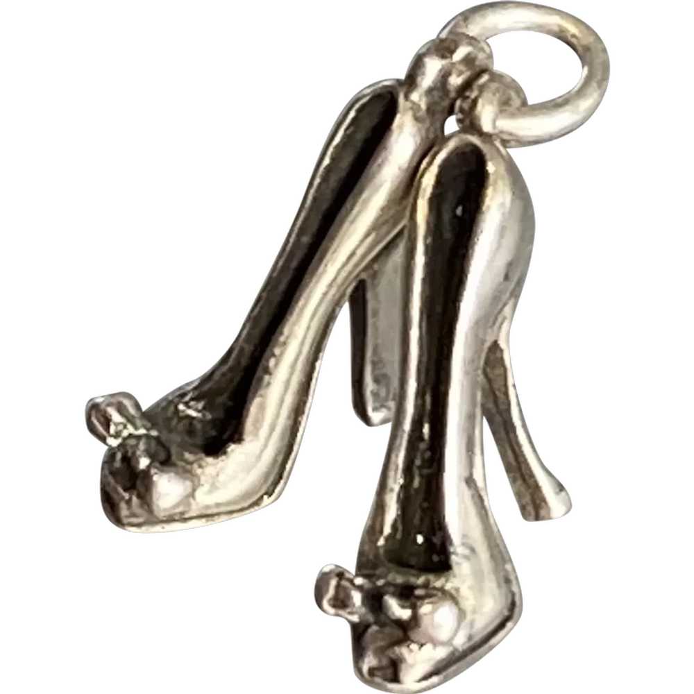 Sterling High Heel Shoes Charm - image 1