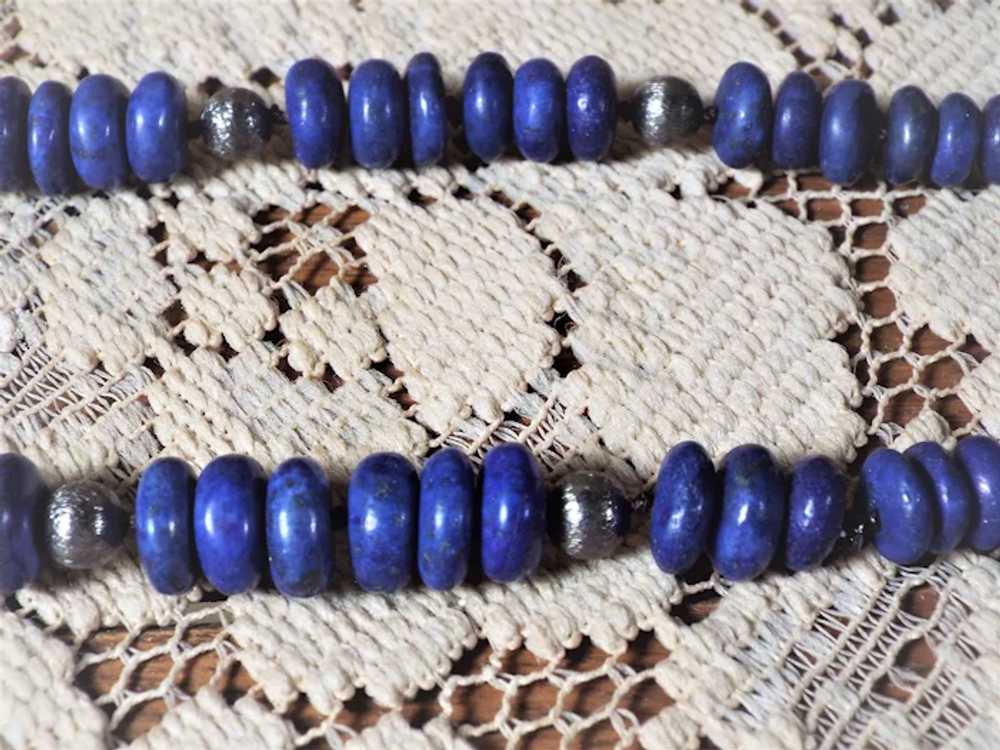 Undyed Lapis Lazuli Disk Bead Necklace, Earrings,… - image 7
