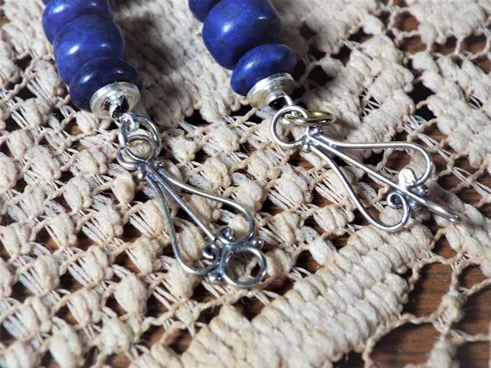 Undyed Lapis Lazuli Disk Bead Necklace, Earrings,… - image 8