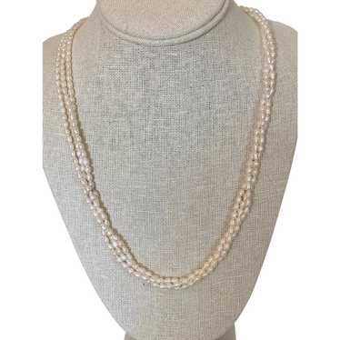 Triple Strand White Freshwater Pearl Necklace