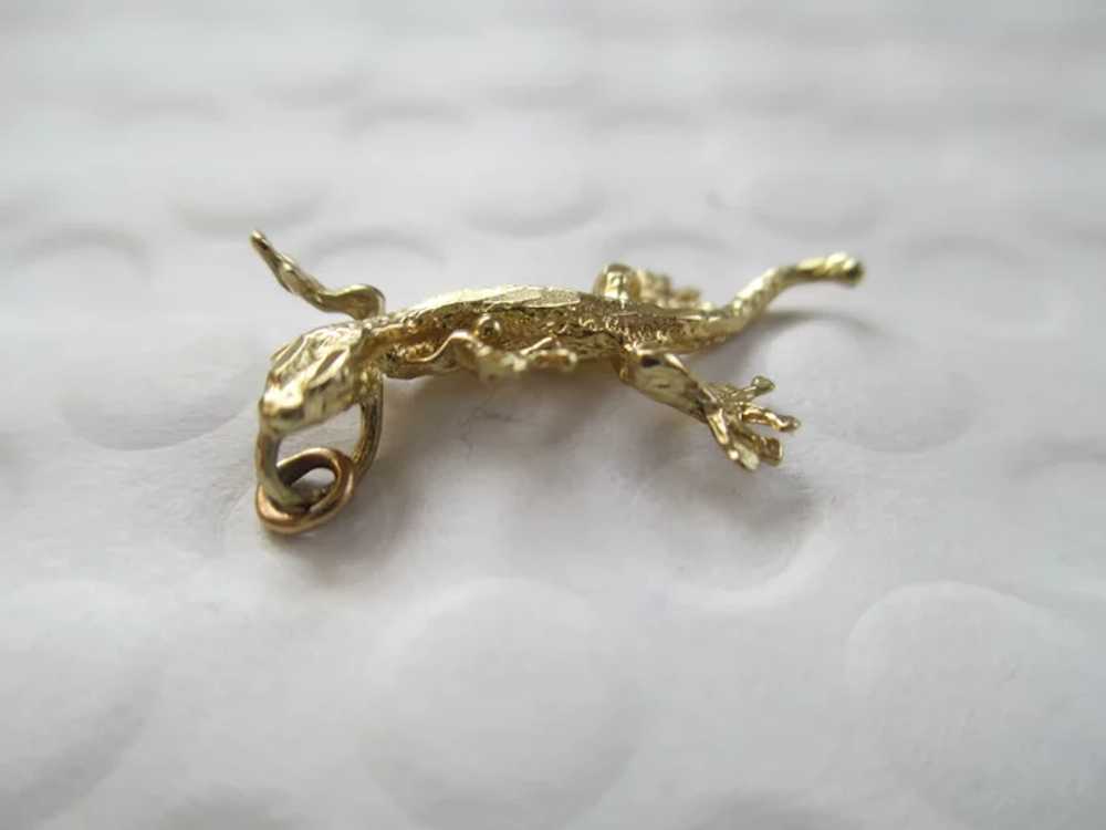 14 kt Yellow Gold Gecko Charm - image 2