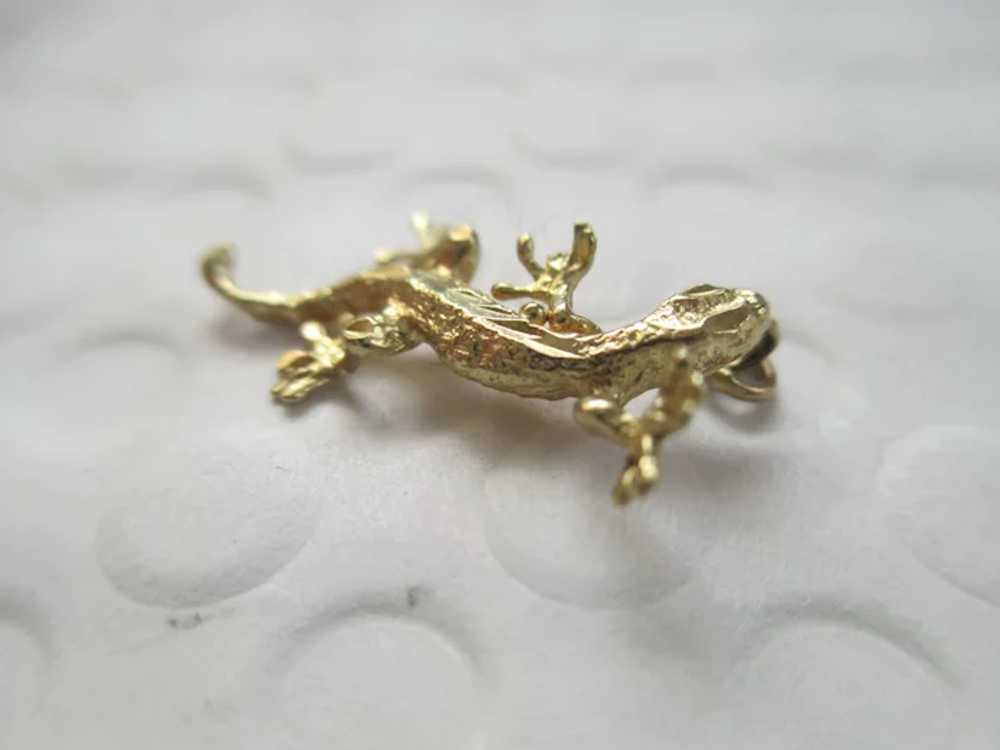 14 kt Yellow Gold Gecko Charm - image 4