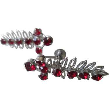 Vintage Cossack Rhinestone Cross Earrings - image 1