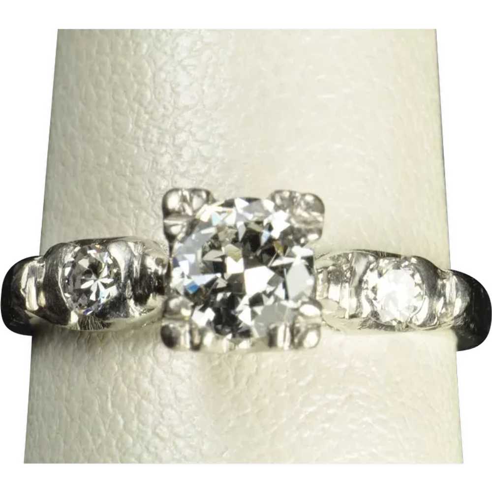 Vintage .64 Carat Diamond Engagement Ring / .51 C… - image 1