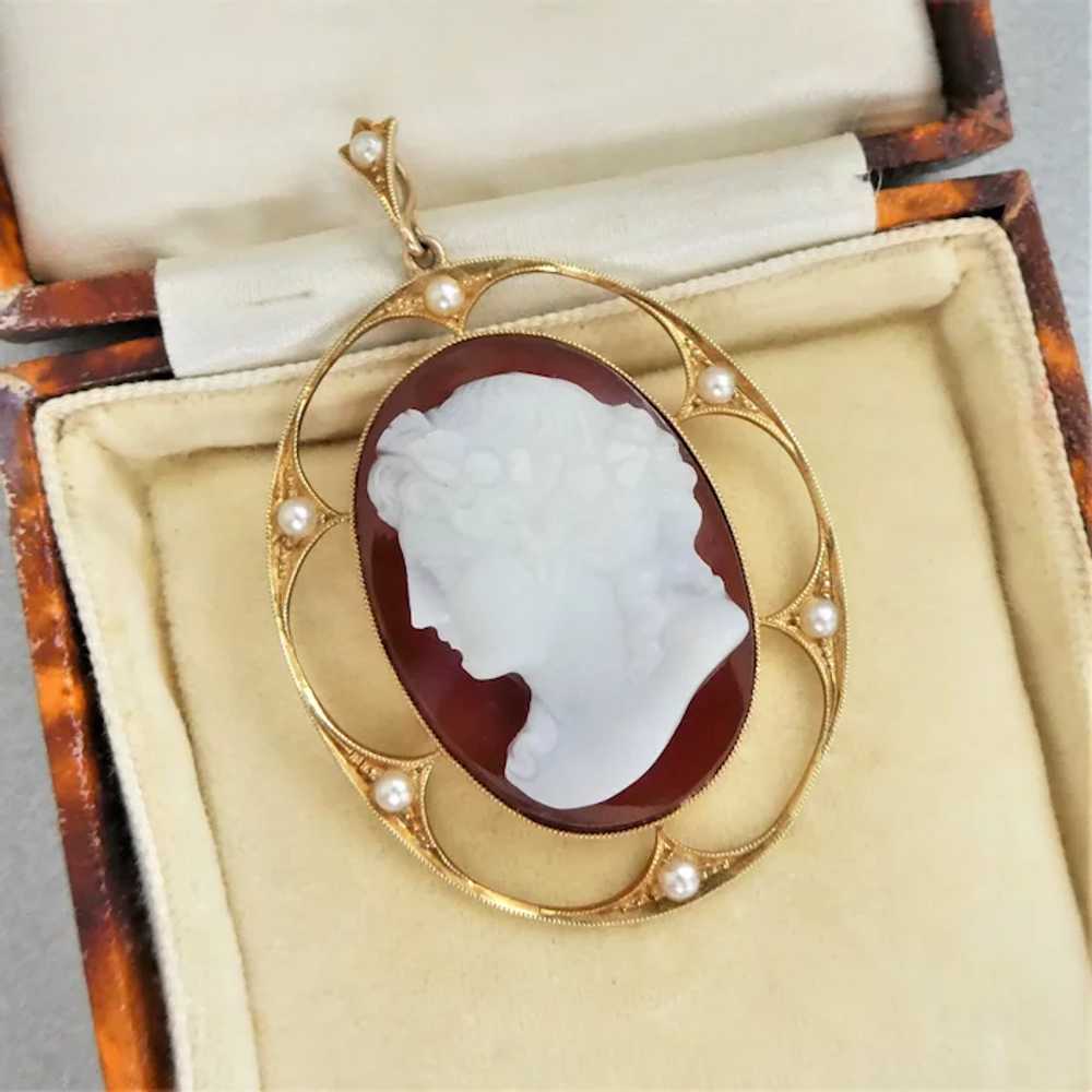 Antique Edwardian 15ct Gold  Seed Pearl & Hardsto… - image 9