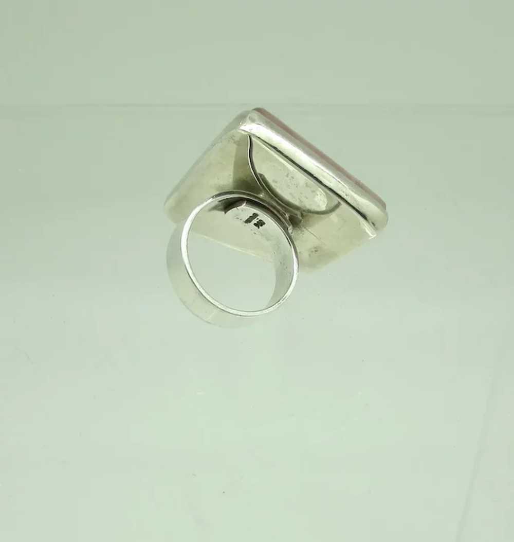 Sterling Silver & Pink Quartz Adjustable Ring - image 4