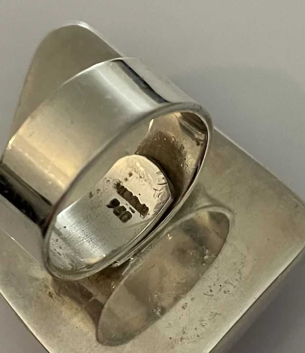 Sterling Silver & Pink Quartz Adjustable Ring - image 6