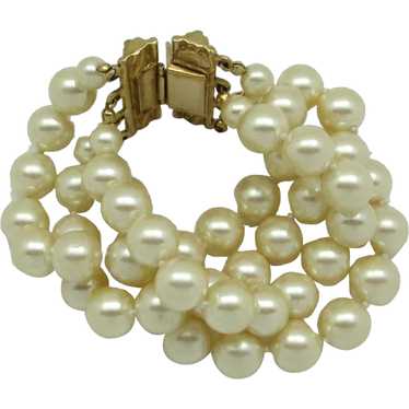 Carolee Four Strand Imitation Pearl Bracelet