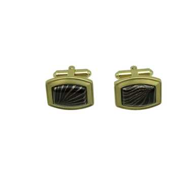 Hickok Gold & Black Glass Cufflinks