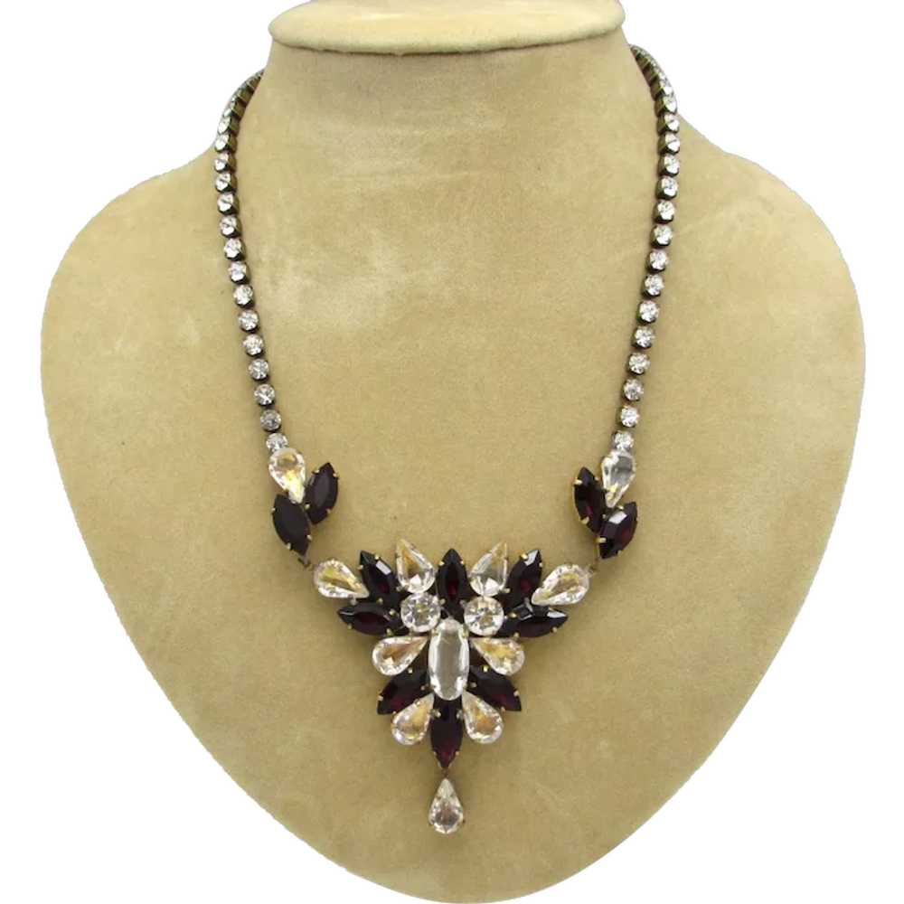 Husár.D Czech Rhinestone and Faceted Glass Neckla… - image 1