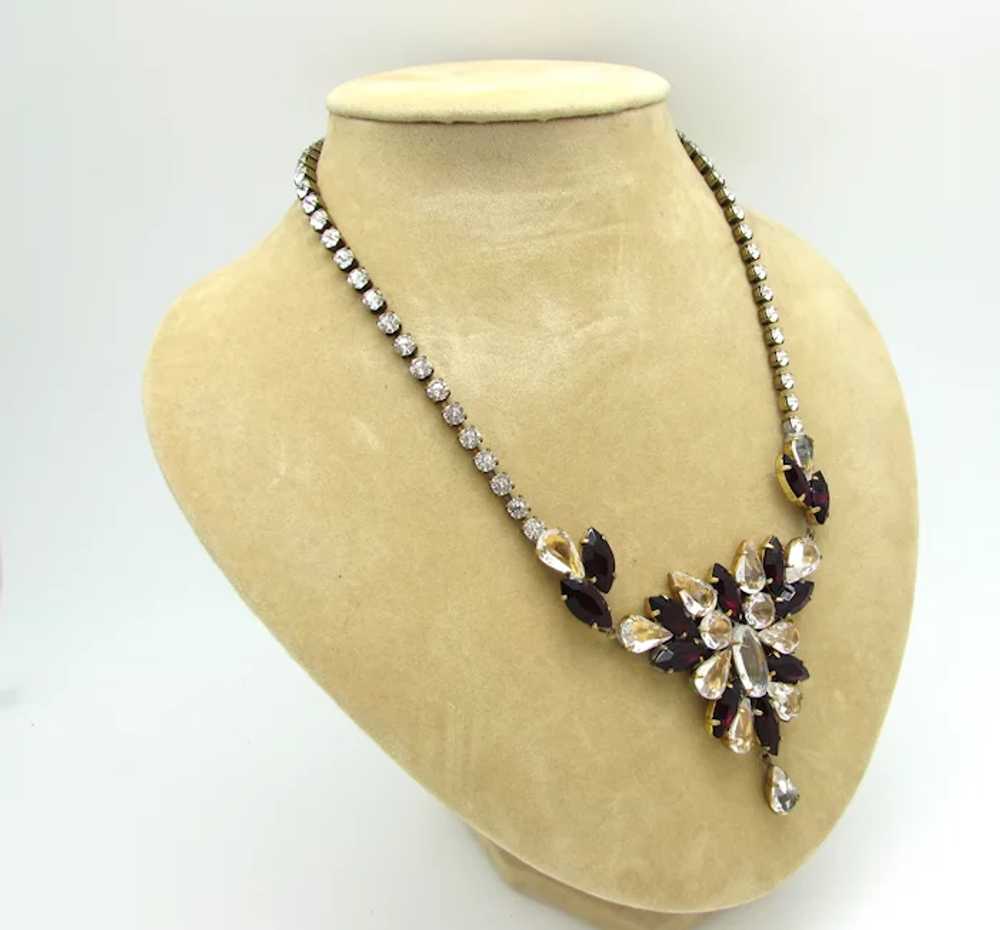 Husár.D Czech Rhinestone and Faceted Glass Neckla… - image 3