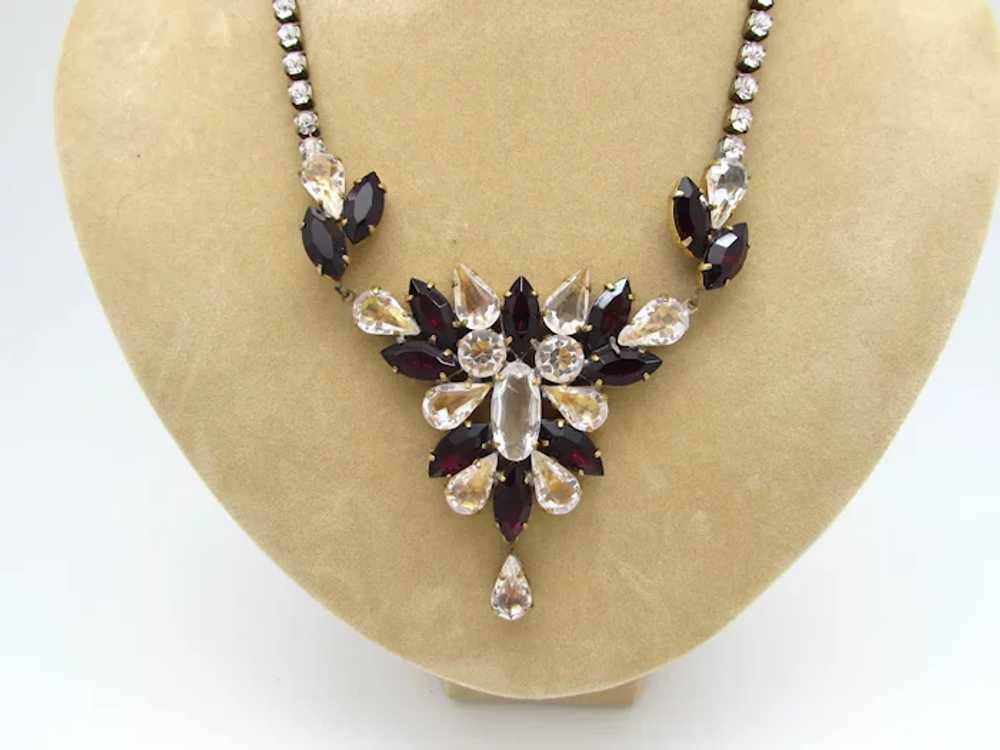 Husár.D Czech Rhinestone and Faceted Glass Neckla… - image 4