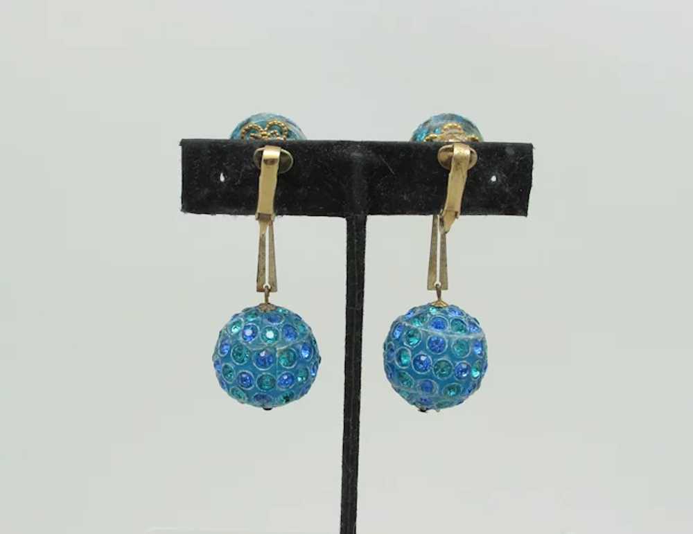 Rhinestone Ball Pendulum Earrings - image 3