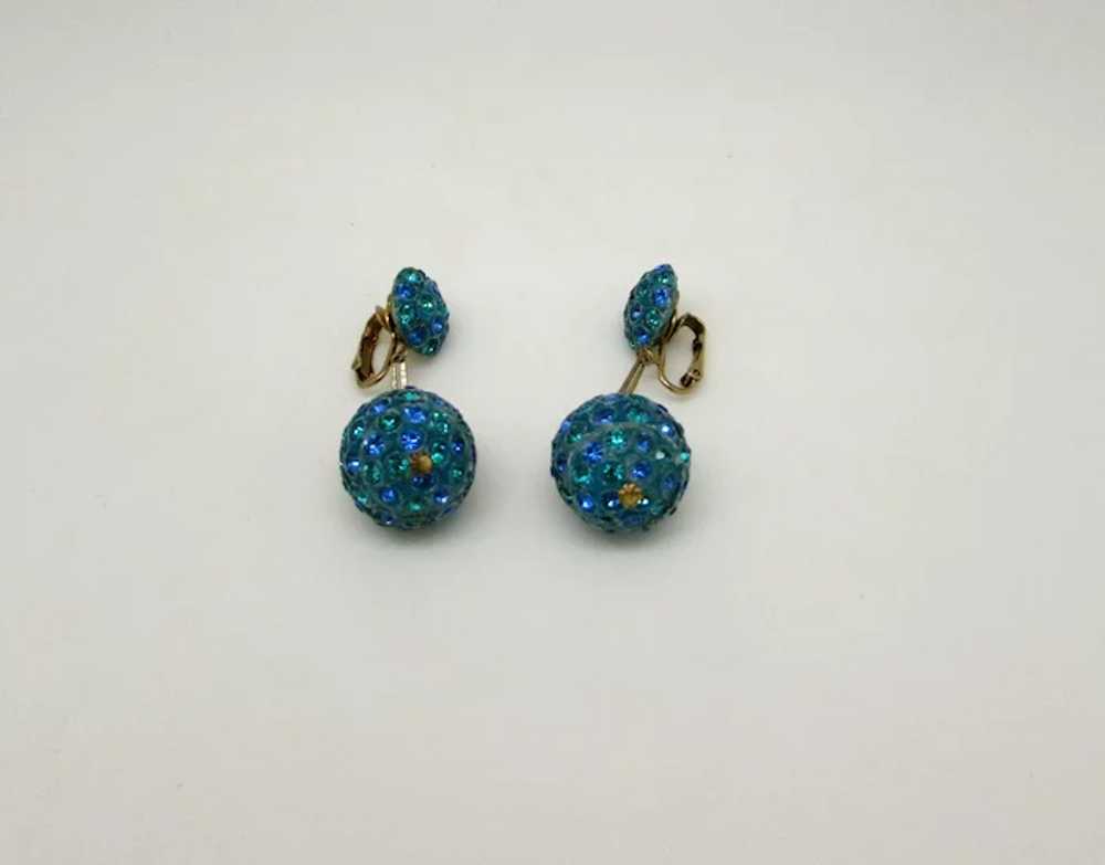 Rhinestone Ball Pendulum Earrings - image 4