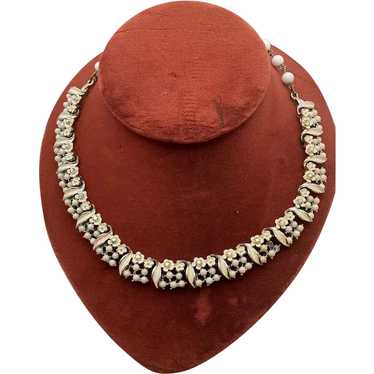 Vintage BSK Enamel and Rhinestone Choker Necklace