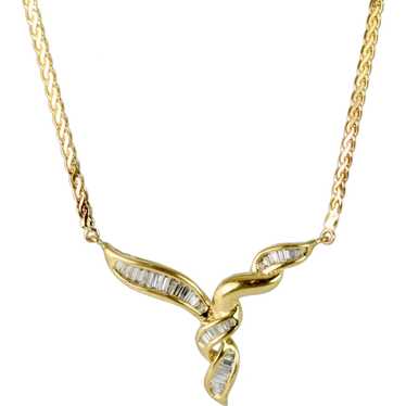 Exquisite Vintage Diamond Chain Necklace in 14k G… - image 1