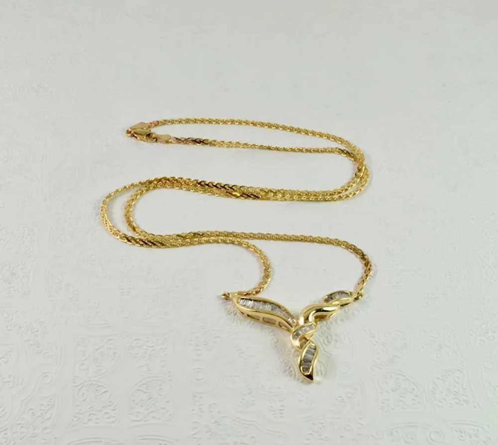 Exquisite Vintage Diamond Chain Necklace in 14k G… - image 2