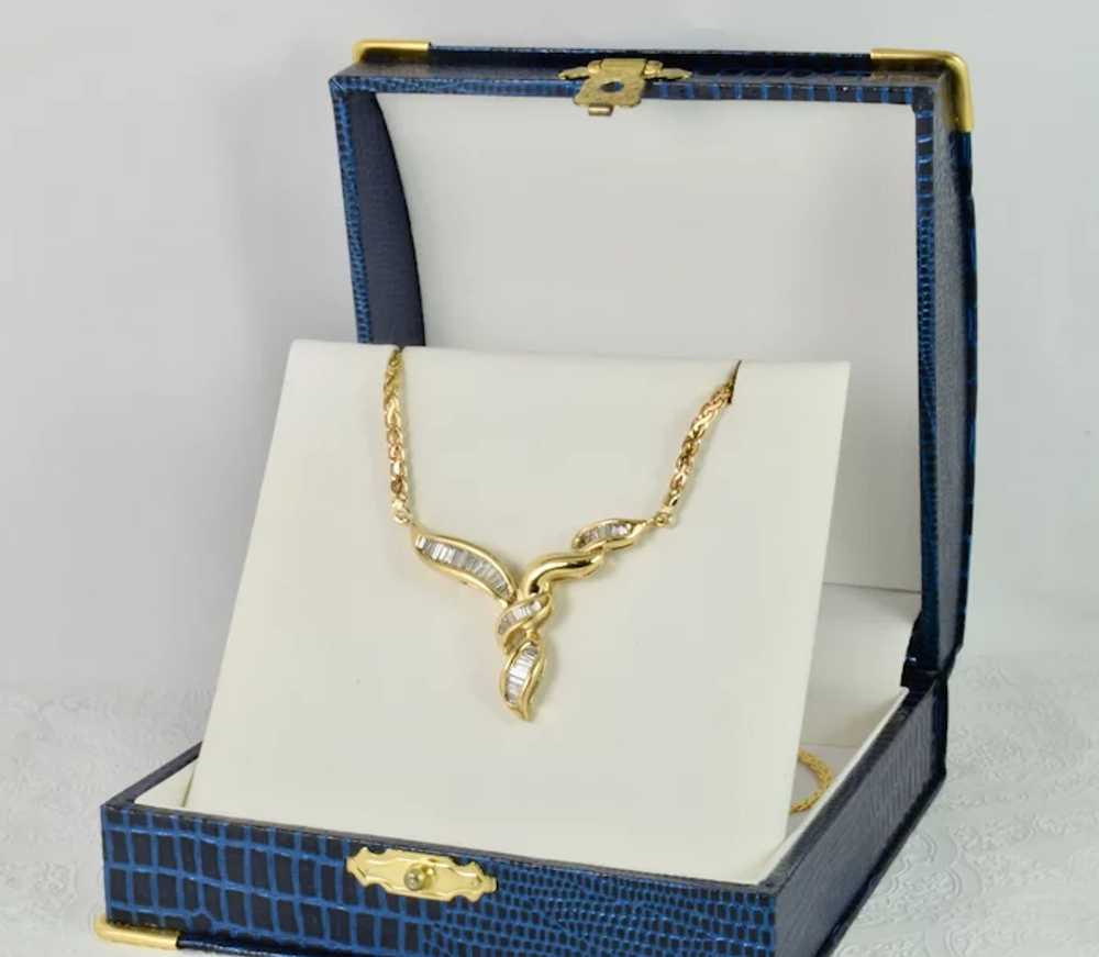 Exquisite Vintage Diamond Chain Necklace in 14k G… - image 3