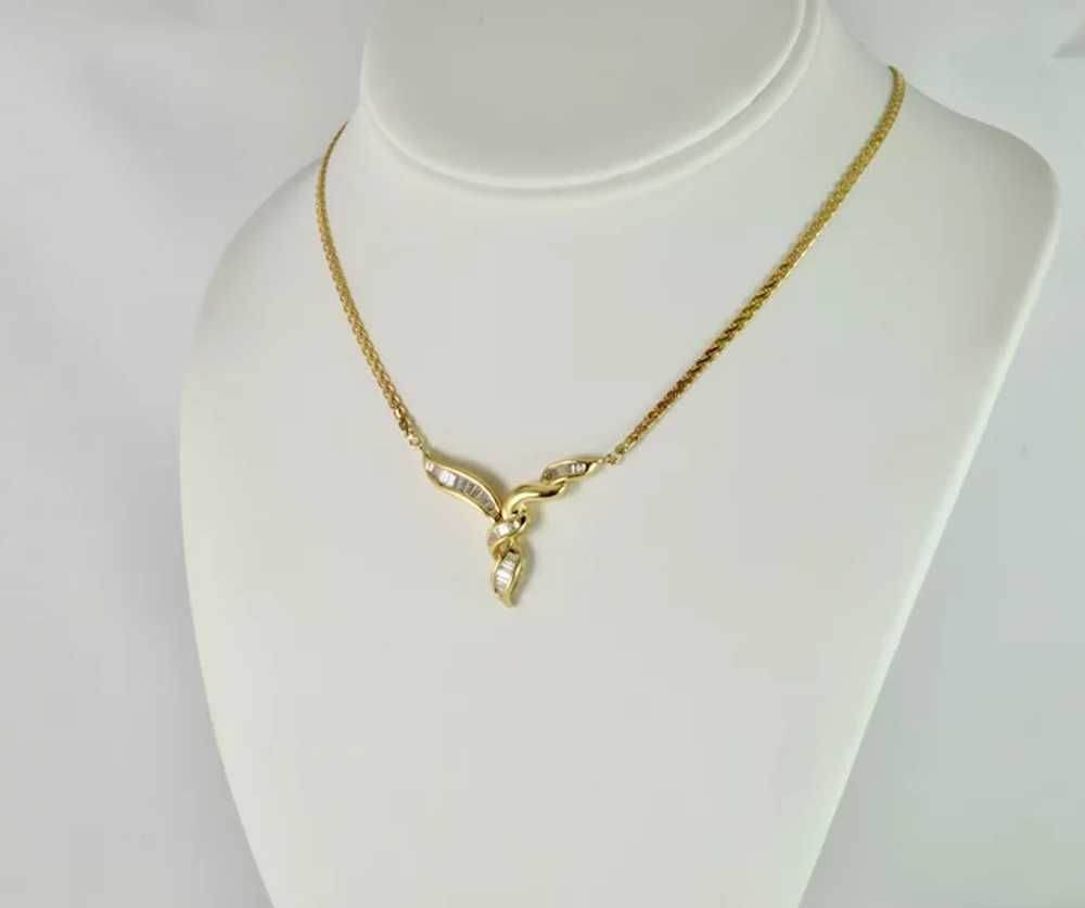 Exquisite Vintage Diamond Chain Necklace in 14k G… - image 4