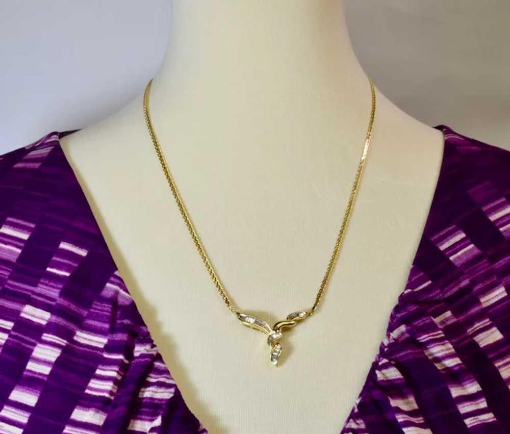 Exquisite Vintage Diamond Chain Necklace in 14k G… - image 5