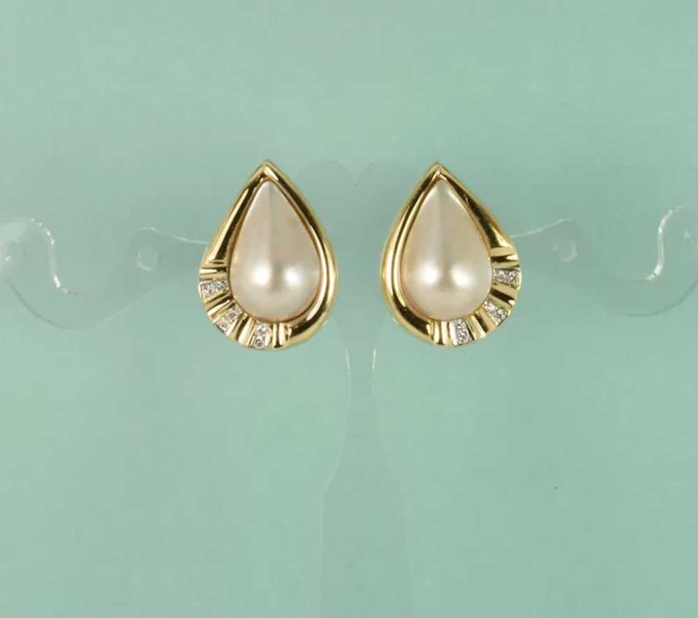 Spectacular Large Mabe’ Cultured Pearl & Diamond … - image 2