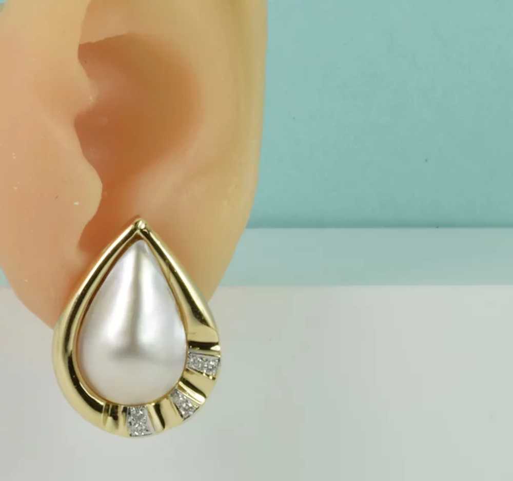 Spectacular Large Mabe’ Cultured Pearl & Diamond … - image 4