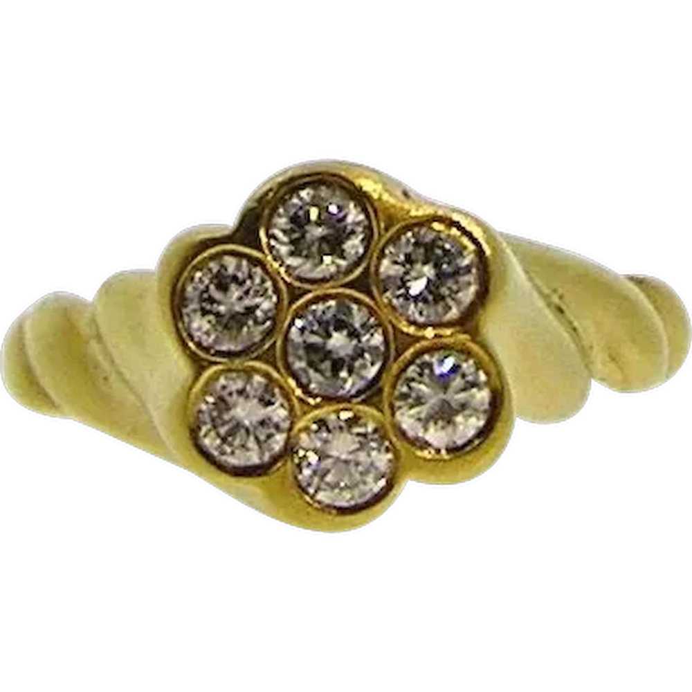 18kt Yellow Gold Diamond Ring, pre-owned - image 1