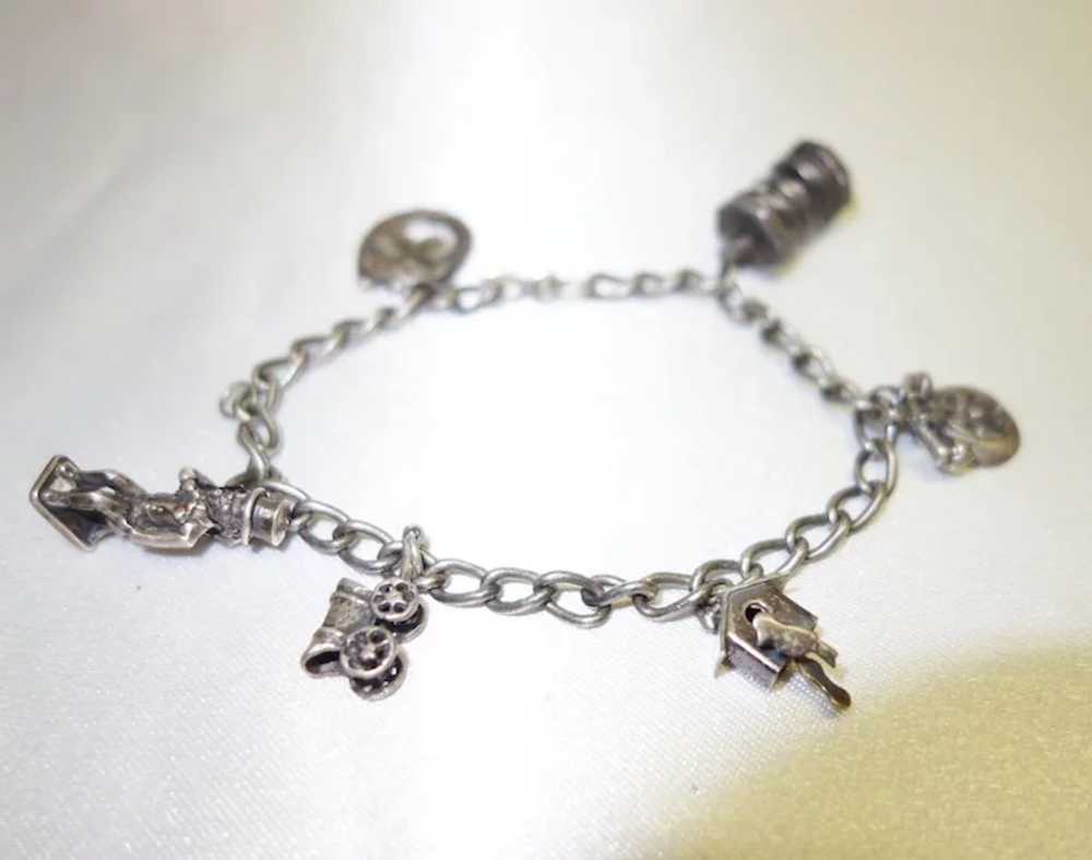 Vintage 1940's Charm Bracelet with Articulated Ch… - image 4