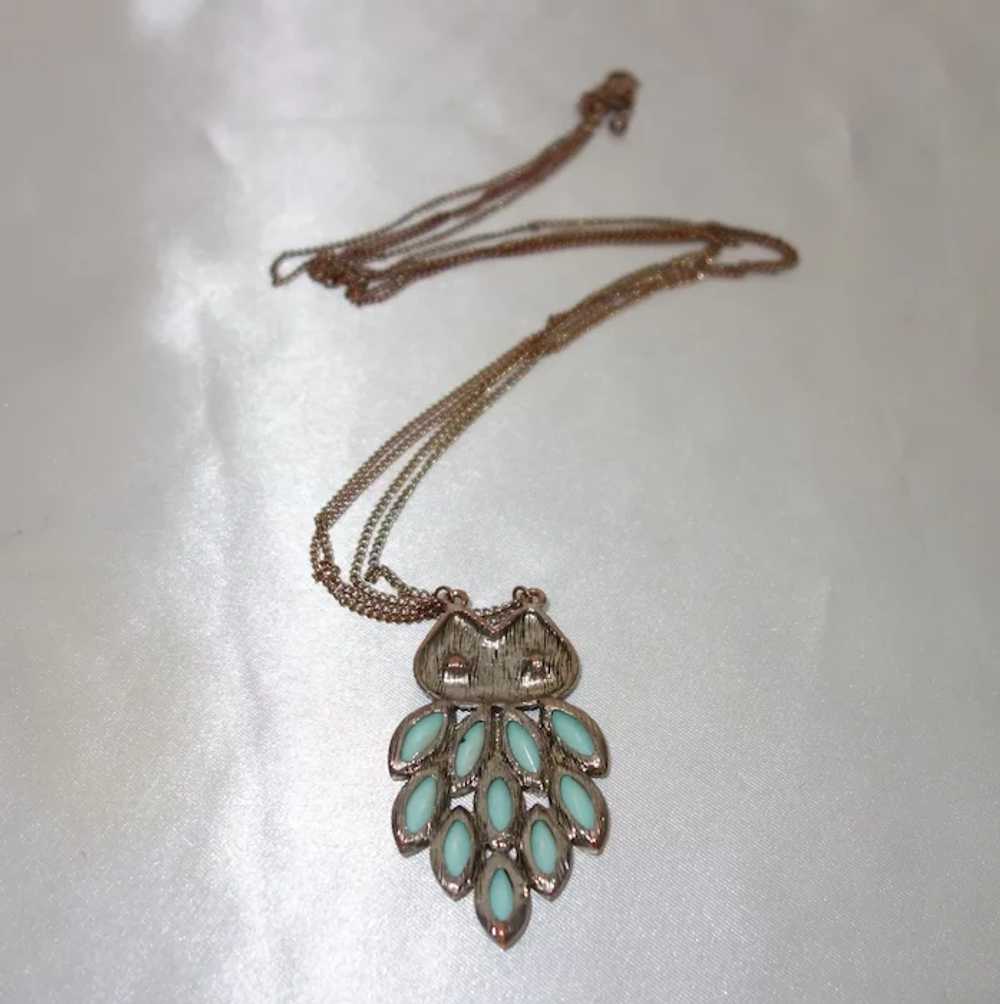 Vintage Figural Owl and Rhinestone Necklace - image 4