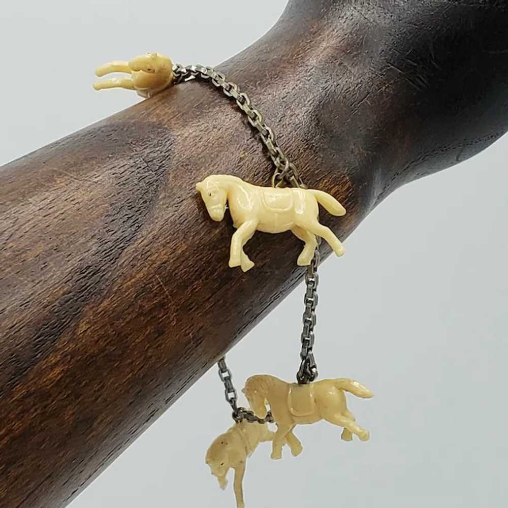 Celluloid Horse Charm Bracelet - image 4