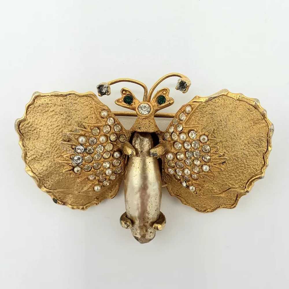 Moth Pearl Belly Brooch - image 3