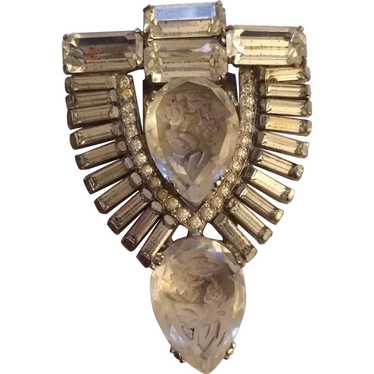 Exquisite Carved Stone Dress Clip - image 1