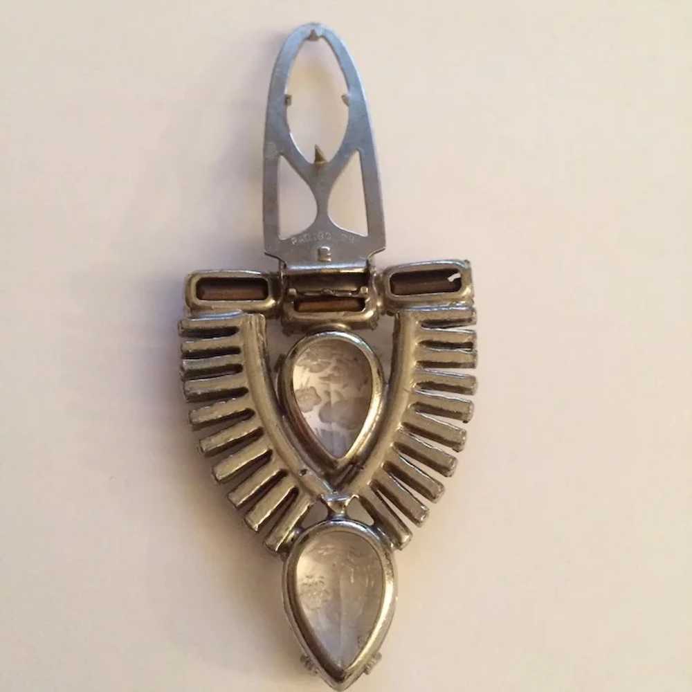 Exquisite Carved Stone Dress Clip - image 3