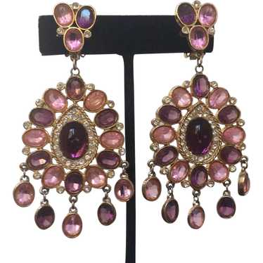 Pink & Purple Drop Earrings