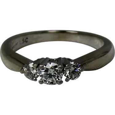 3 stone Diamond Ring, .52 ctw, 14Kt WG, Plat