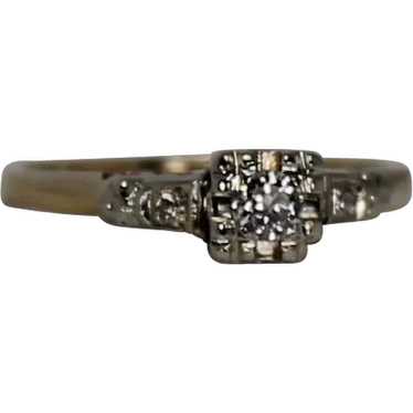 Vintage Diamond Engagement Ring, 14 Kt YG - image 1