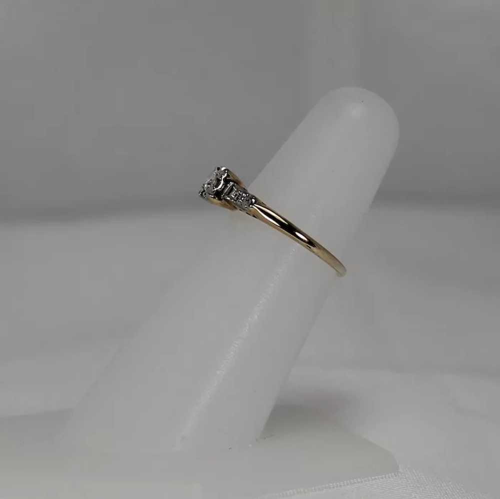 Vintage Diamond Engagement Ring, 14 Kt YG - image 3