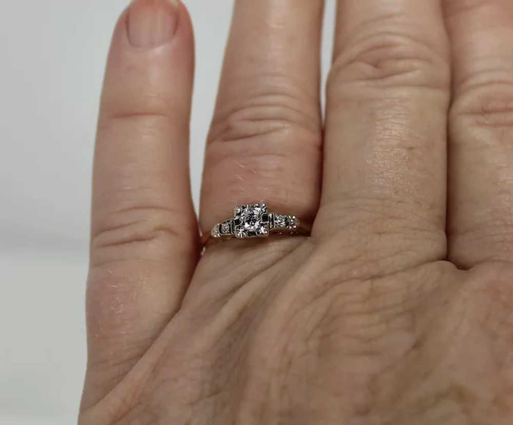 Vintage Diamond Engagement Ring, 14 Kt YG - image 8