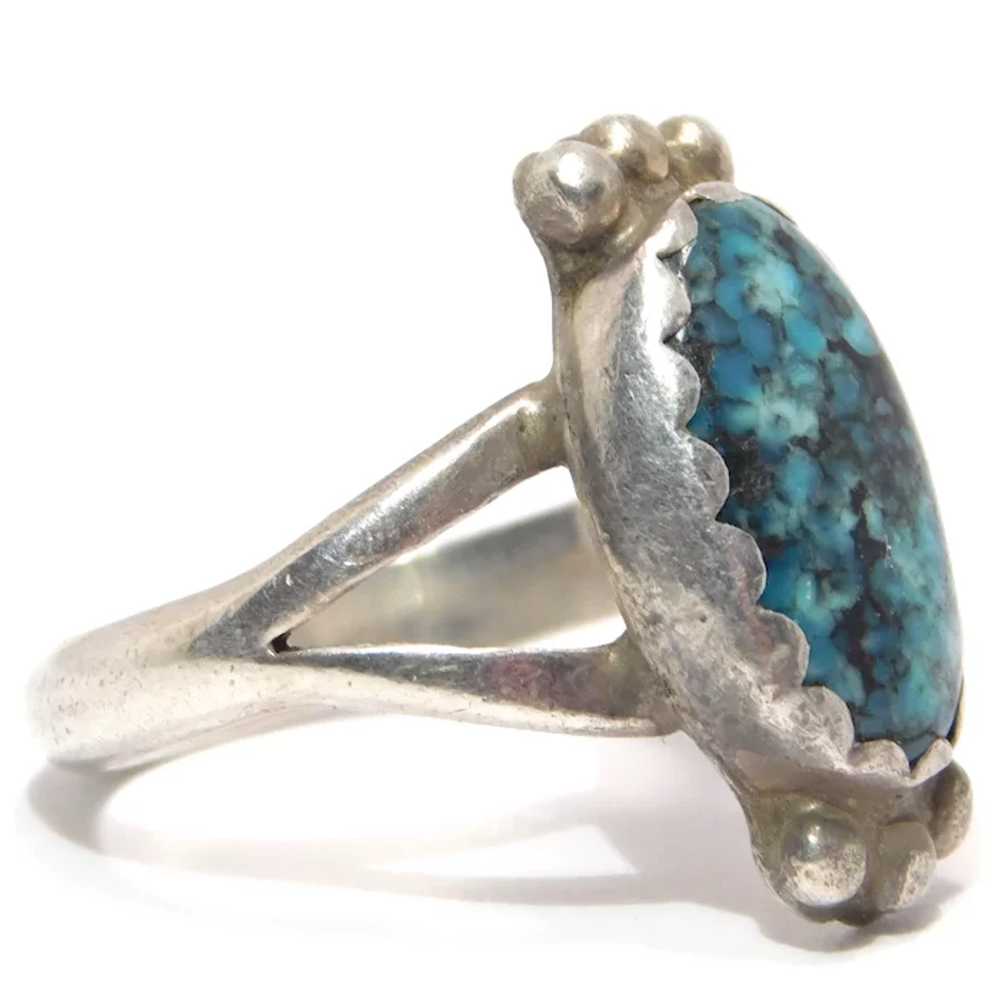 Turquoise Ring Sterling Silver Ricky Ortiz Navajo - image 2