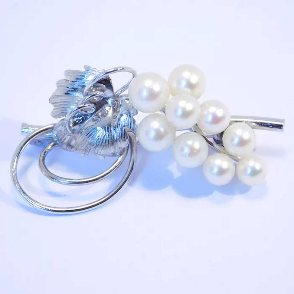 Beautiful Sterling Silver Pearl Grape Cluster Bro… - image 2