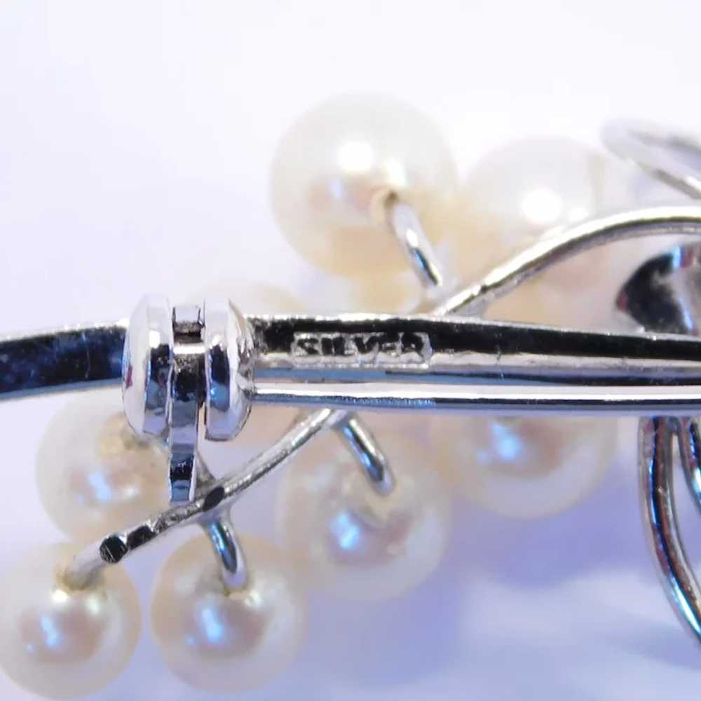 Beautiful Sterling Silver Pearl Grape Cluster Bro… - image 4