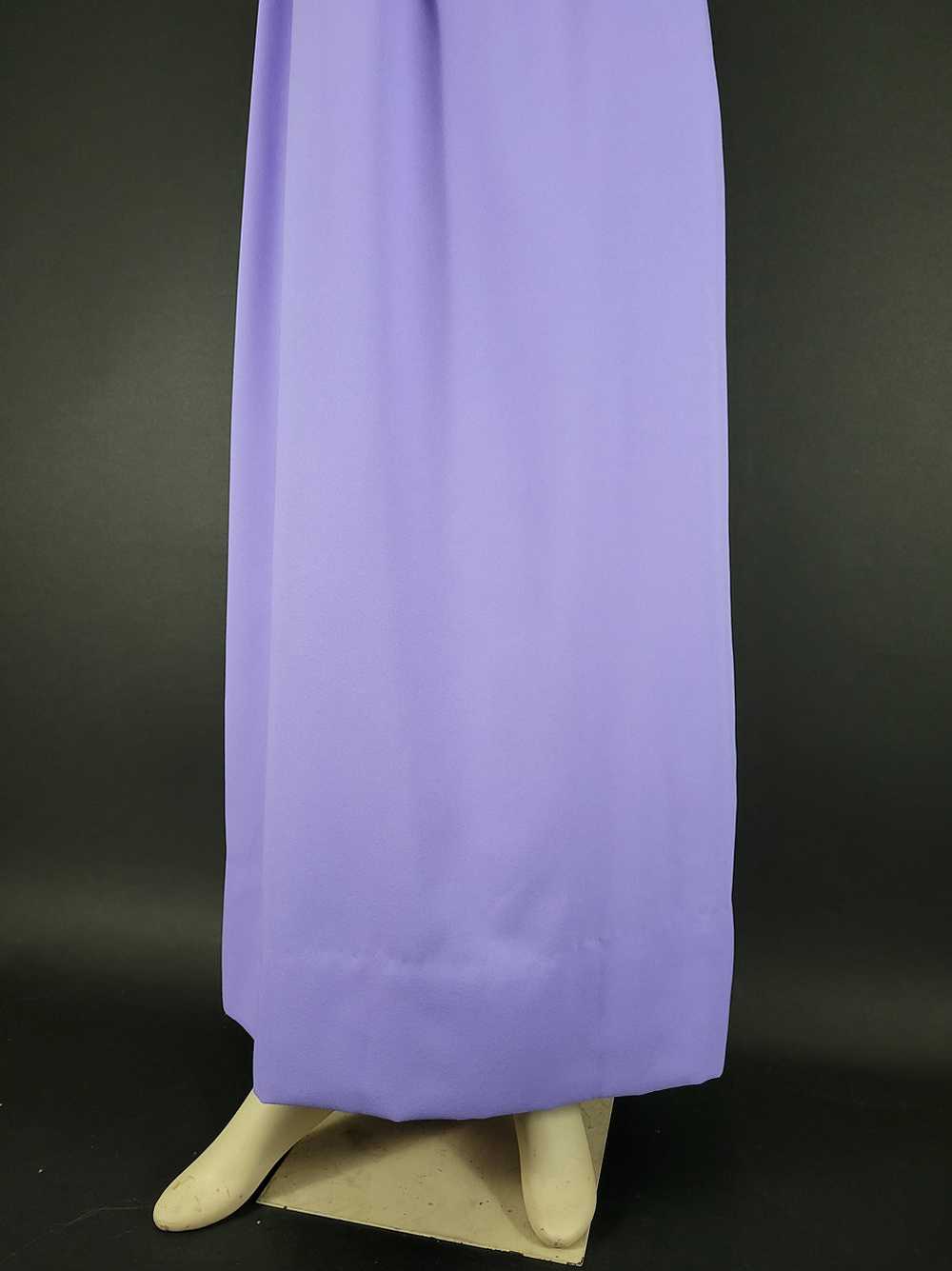 70s Lavender Empire Waist Lace Maxi Dress - image 6