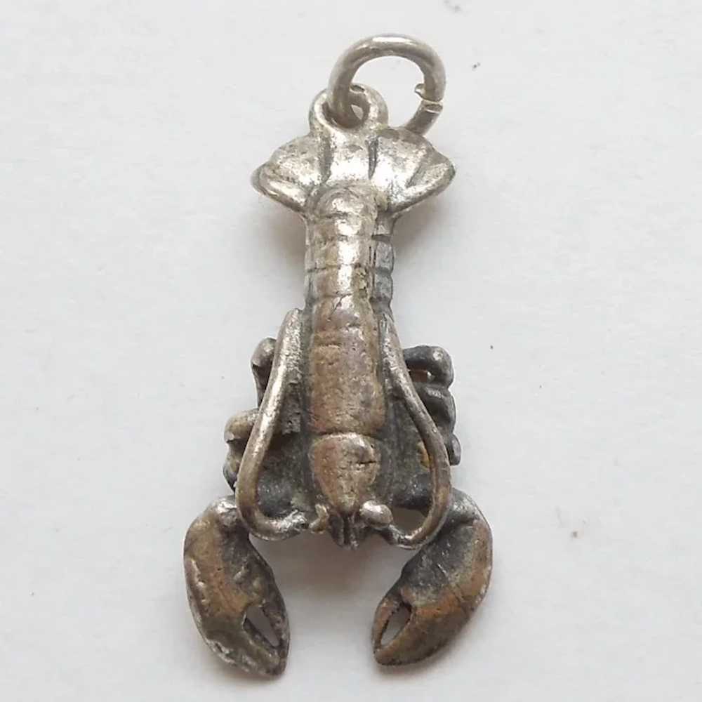 3D Lobster Sterling Silver Charm - Maine, Cape Co… - image 2