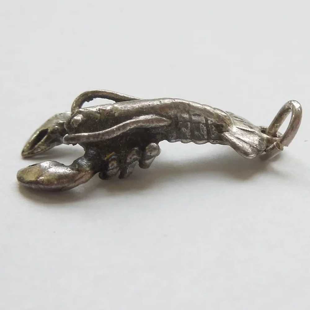 3D Lobster Sterling Silver Charm - Maine, Cape Co… - image 3